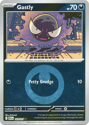 Pokemon TCG - ME: Ascended Heroes - Gastly - 123/217 - Energy Symbol Reverse Holofoil