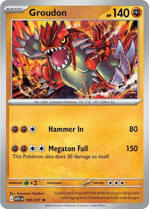 Pokemon TCG - ME: Ascended Heroes - Groudon - 108/217 - Holofoil