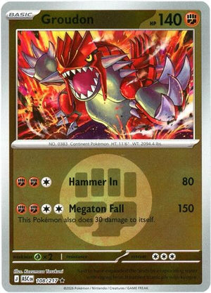 Pokemon TCG - ME: Ascended Heroes - Groudon - 108/217 - Reverse Holofoil