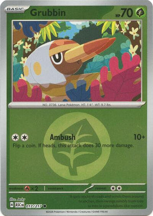 Pokemon TCG - ME: Ascended Heroes - Grubbin - 017/217 - Energy Symbol Reverse Holofoil