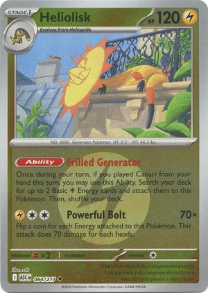 Pokemon TCG - ME: Ascended Heroes - Heliolisk - 064/217 - Energy Symbol Reverse Holofoil