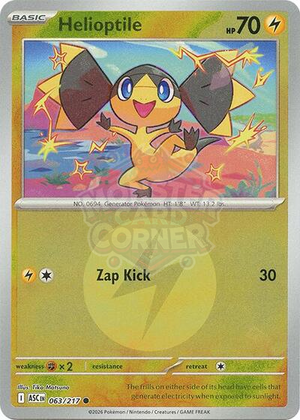 Pokemon TCG - ME: Ascended Heroes - Helioptile - 063/217 - Reverse Holofoil