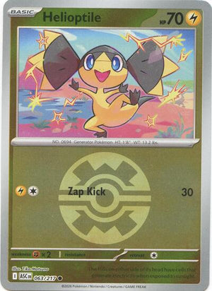 Pokemon TCG - ME: Ascended Heroes - Helioptile - 063/217 - Quick Ball Reverse Holofoil