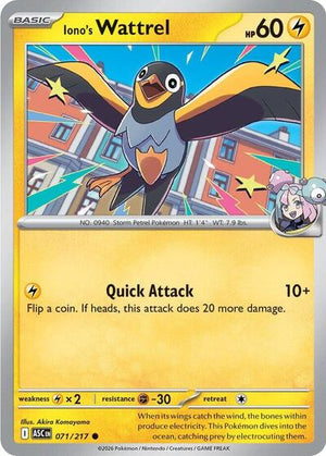 Pokemon TCG - ME: Ascended Heroes - Iono's Wattrel - 071/217