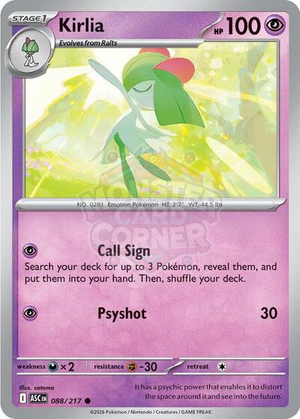 Pokemon TCG - ME: Ascended Heroes - Kirlia - 088/217