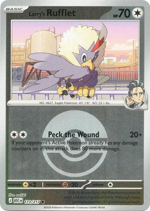 Pokemon TCG - ME: Ascended Heroes - Larry's Rufflet - 173/217 - Poke Ball Reverse Holofoil