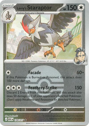 Pokemon TCG - ME: Ascended Heroes - Larry's Staraptor - 170/217 - Poke Ball Reverse Holofoil