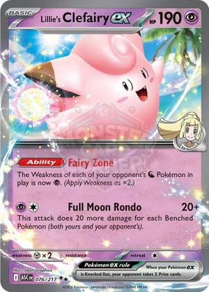 Pokemon TCG - ME: Ascended Heroes - Lillie's Clefairy ex - 076/217 - Holofoil
