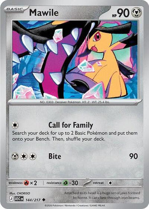 Pokemon TCG - ME: Ascended Heroes - Mawile - 144/217 - Dusk Ball Reverse Holofoil