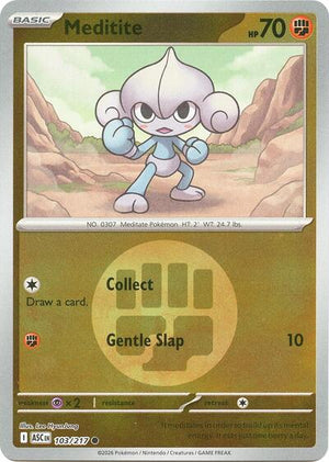 Pokemon TCG - ME: Ascended Heroes - Meditite - 103/217 - Energy Symbol Reverse Holofoil