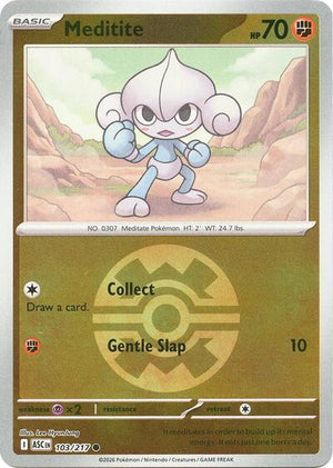 Pokemon TCG - ME: Ascended Heroes - Meditite - 103/217 - Quick Ball Reverse Holofoil