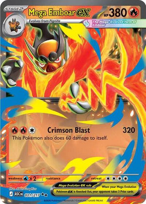 Pokemon TCG - ME: Ascended Heroes - Mega Emboar ex - 031/217 - Holofoil