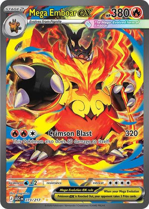 Pokemon TCG - ME: Ascended Heroes - Mega Emboar ex - 273/217 - Holofoil