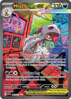 Pokemon TCG - ME: Ascended Heroes - Mega Scrafty ex - 285/217 - Holofoil