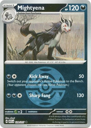 Pokemon TCG - ME: Ascended Heroes - Mightyena - 129/217 - Dusk Ball Reverse Holofoil