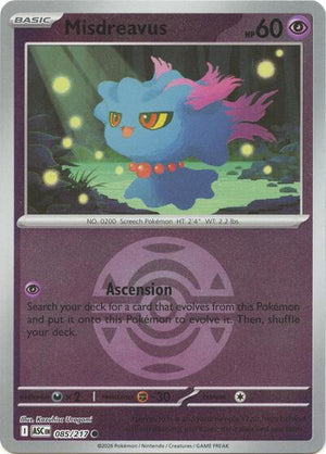 Pokemon TCG - ME: Ascended Heroes - Misdreavus - 085/217 - Dusk Ball Reverse Holofoil