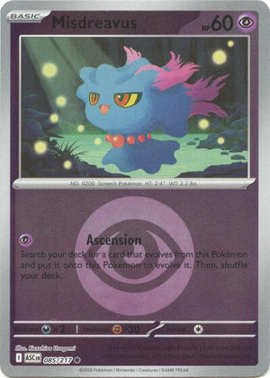 Pokemon TCG - ME: Ascended Heroes - Misdreavus - 085/217 - Energy Symbol Reverse Holofoil
