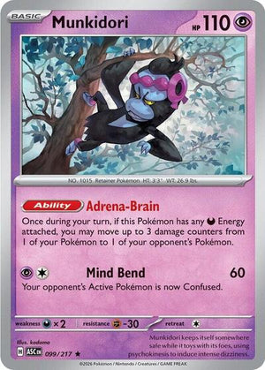 Pokemon TCG - ME: Ascended Heroes - Munkidori - 099/217 - Holofoil