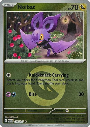 Pokemon TCG - ME: Ascended Heroes - Noibat - 156/217 - Reverse Holofoil