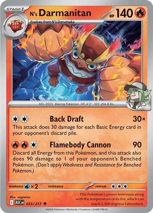 Pokemon TCG - ME: Ascended Heroes - N's Darmanitan - 033/217