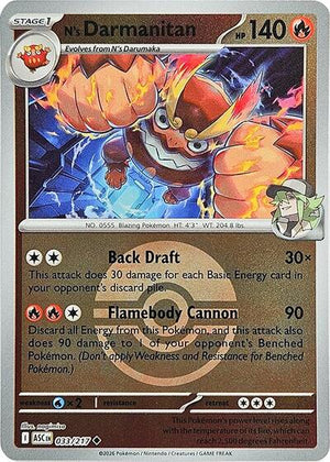 Pokemon TCG - ME: Ascended Heroes - N's Darmanitan - 033/217 - Reverse Holofoil