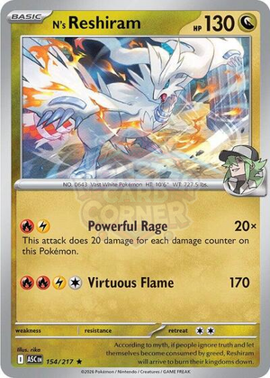 Pokemon TCG - ME: Ascended Heroes - N's Reshiram - 154/217 - Holofoil
