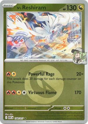 Pokemon TCG - ME: Ascended Heroes - N's Reshiram - 154/217 - Energy Symbol Reverse Holofoil