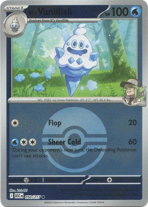 Pokemon TCG - ME: Ascended Heroes - N's Vanillish - 050/217 - Poke Ball Reverse Holofoil