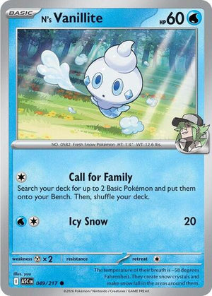 Pokemon TCG - ME: Ascended Heroes - N's Vanillite - 049/217