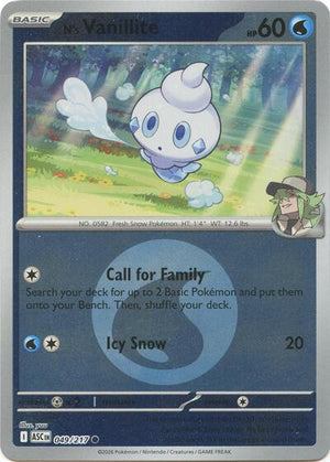 Pokemon TCG - ME: Ascended Heroes - N's Vanillite - 049/217 - Energy Symbol Reverse Holofoil