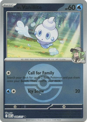 Pokemon TCG - ME: Ascended Heroes - N's Vanillite - 049/217 - Poke Ball Reverse Holofoil