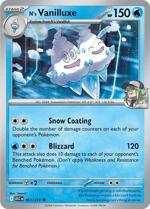 Pokemon TCG - ME: Ascended Heroes - N's Vanilluxe - 051/217