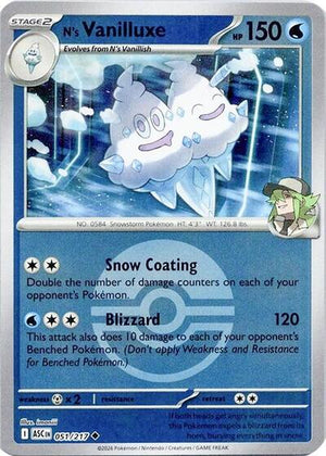 Pokemon TCG - ME: Ascended Heroes - N's Vanilluxe - 051/217 - Reverse Holofoil