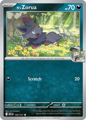 Pokemon TCG - ME: Ascended Heroes - N's Zorua - 136/217