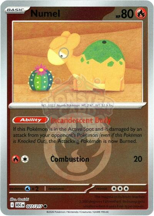 Pokemon TCG - ME: Ascended Heroes - Numel - 027/217 - Reverse Holofoil