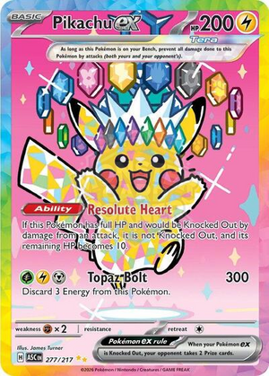 Pokemon TCG - ME: Ascended Heroes - Pikachu ex - 277/217 - Holofoil