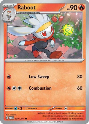 Pokemon TCG - ME: Ascended Heroes - Raboot - 037/217