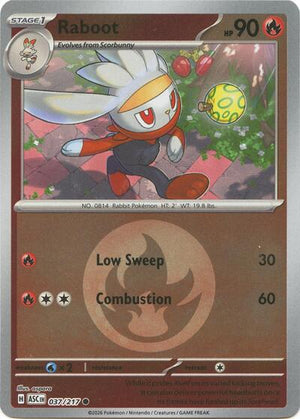 Pokemon TCG - ME: Ascended Heroes - Raboot - 037/217 - Energy Symbol Reverse Holofoil