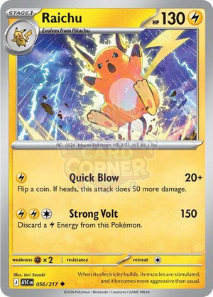 Pokemon TCG - ME: Ascended Heroes - Raichu - 056/217