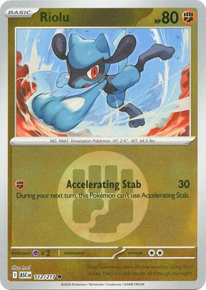Pokemon TCG - ME: Ascended Heroes - Riolu - 112/217 - Energy Symbol Reverse Holofoil