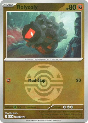 Pokemon TCG - ME: Ascended Heroes - Rolycoly - 118/217 - Dusk Ball Reverse Holofoil