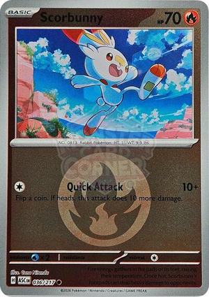 Pokemon TCG - ME: Ascended Heroes - Scorbunny - 036/217 - Reverse Holofoil
