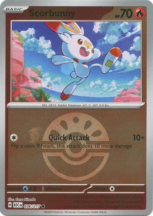 Pokemon TCG - ME: Ascended Heroes - Scorbunny - 036/217 - Friend Ball Reverse Holofoil