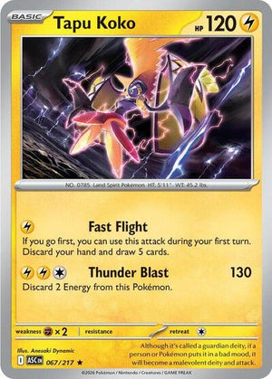 Pokemon TCG - ME: Ascended Heroes - Tapu Koko - 067/217 - Holofoil