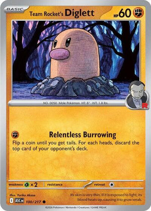 Pokemon TCG - ME: Ascended Heroes - Team Rocket's Diglett - 100/217