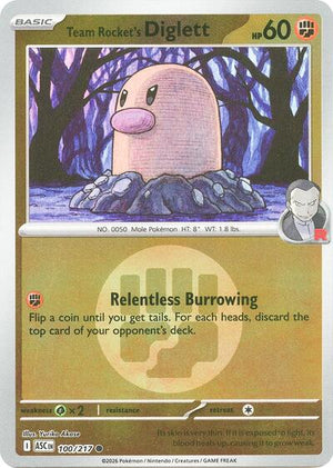 Pokemon TCG - ME: Ascended Heroes - Team Rocket's Diglett - 100/217 - Energy Symbol Reverse Holofoil