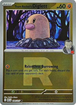 Pokemon TCG - ME: Ascended Heroes - Team Rocket's Diglett - 100/217 - Reverse Holofoil