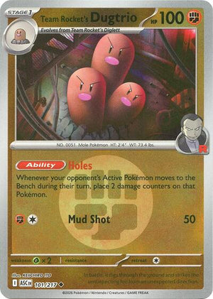 Pokemon TCG - ME: Ascended Heroes - Team Rocket's Dugtrio - 101/217 - Energy Symbol Reverse Holofoil