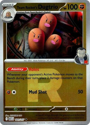 Pokemon TCG - ME: Ascended Heroes - Team Rocket's Dugtrio - 101/217 - Reverse Holofoil