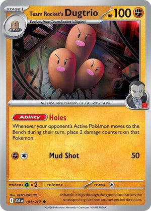 Pokemon TCG - ME: Ascended Heroes - Team Rocket's Dugtrio - 101/217